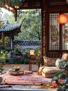 Celestial Kingdom, Vintage Shanghai, Harta Karun, Chinese Courtyard, Office Desk Designs, Chinese Background, Chinese Home, Japanese Interior Design