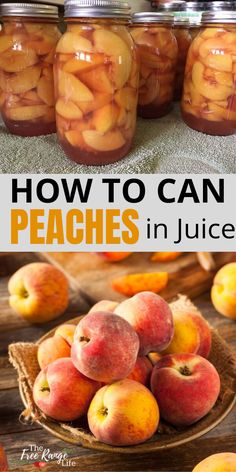 jars filled with peaches sitting on top of a table