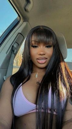 Bang On Trend: Embrace Effortless Style with a Straight Wig with Bangs | Patreon Lace Front Wig With Bangs, Slay Hairstyles, Bang Wig, 13x4 Lace Front Wig, Have Inspiration, Kehlani, Face Card, Chill Outfits