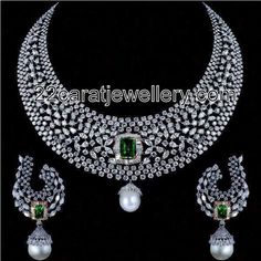 Diamond Necklace Indian, Diamond Tops, Bridal Necklace Designs, Jewelry Set Design, Fancy Necklace