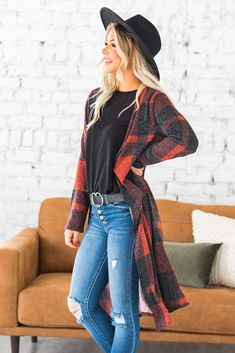 Cabin Outfits, Plaid Duster, Trendy Outfits Boho, Casual Boho Outfits, Flannel Fits, Colorado Outfits, Winter Boho, Duster Cardigan