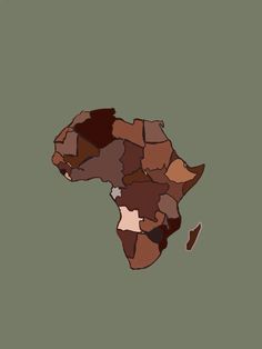 a map of africa with brown and tan colors