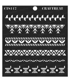 the crafter's workshop stencil set is shown in black and white