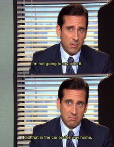 the office tv show is shown in two different frames, one with an angry look on his face