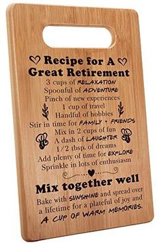 a wooden cutting board with a poem on it