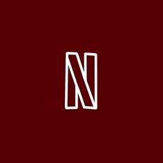 the letter n is made up of white lines on a dark red background, and it appears to be simple