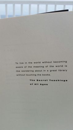 an open book with a quote on it