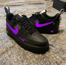 Purple Black Custom Air Force 1 – SHECUSTOMIZE Air Force 1 Sneakers, Air Shoes, Jordan Shoes Retro, Shoes Retro, Custom Air Force 1, Nike Air Shoes, Nike Brand, Nike Shoes Women, Jd Sports