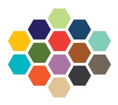 the hexagonal pattern is colored in different colors