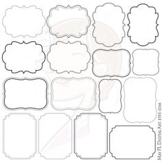 a set of blank frames and labels for photoshopped with the text's name