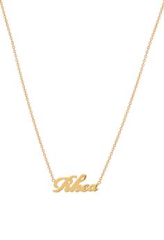 14k Gold Script Name Necklace - Zoe Lev Jewelry Beautiful Script Fonts, Solitaire Diamond Pendant, Heart Symbol, Solitaire Pendant Necklace, Gold Name Necklace, Cultured Pearl Necklace, White Gold Chains, Necklace Sizes, Jewelry Rings Engagement