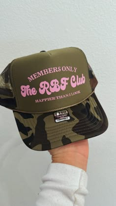 rbf club trucker hat Casual Trucker Hat Outfit, Trucker Hat Style, Trucker Hat Funny, Vinyl Trucker Hats, Women’s Trucker Hats, Trucker Hat Designs Ideas, Funny Hats Diy, Diy Trucker Hat Ideas, Funny Trucker Hats For Women