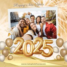 Happy New Year 2025 Photo Frame Maker Online Free