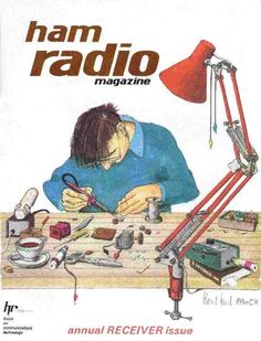 the cover of ham radio magazine with an image of a man working on a piece of wood