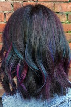 Blue And Purple Highlights Hair Ideas ❤ #lovehairstyles #hair #hairstyles #haircuts Blue Brown Hair, Purple Brown Hair, Blue Hair Color Ideas, Blue Purple Hair, Blue Hair Highlights, Light Streaks, Peekaboo Hair Colors, Purple Hair Highlights, Underneath Hair Color