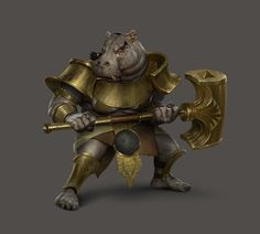 an image of a cartoon character in armor holding a hammer and wearing a helmet with horns