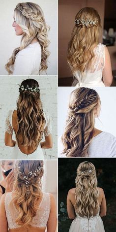 Down Wedding Hairstyles, Half Up Half Down Wedding, Best Wedding Hairstyles, Long Hair Wedding Styles, Wedding Hairstyles Half Up Half Down, Braided Hairstyles For Wedding