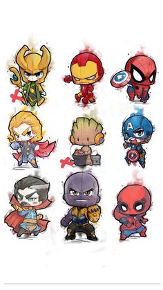 the avengers stickers are all different colors