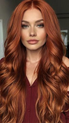 red hair color ideas Fiery Auburn Hair, Bright Natural Red Hair, Red Hair Extensions Before And After, Long Reddish Brown Hair, Red Hair Vibrant, Fiery Red Hair Natural, Vibrant Natural Red Hair