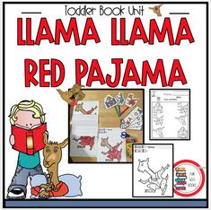 a red pajama book with the title, todd's book unit llama llama llama