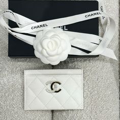 New W Tags,Dust Bag,Ribbon ,Box,Receipt Chanel Card Holder, Ribbon Box, Chanel Bags, Card Holder Wallet, Package Design, Chanel Bag, Packaging Design, Dust Bag, Card Holder