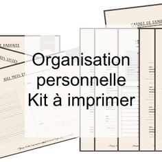 a pile of papers with the words organization personnele kit a imprimer written on them