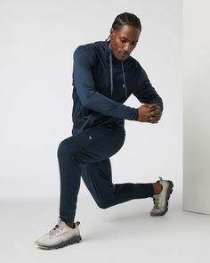 A fresh take on athleisure and a staple in your wardrobe, the Sunday Performance Joggers are premier in fit, function and soft stretch. This jogger style will keep you moving with less bulk around your ankles. | Vuori Sunday Performance Jogger Pants | Ink Heather | Medium Vuori makes premium performance apparel inspired by the active Coastal California lifestyle; an integration of fitness, surf, sport, and art. Breaking down the boundaries of traditional activewear, we are a new perspective on p Sporty Activewear With Functional Drawstring Long Pants, Stretch Activewear For Jogging With Functional Drawstring, Athleisure Joggers With Stretch And Functional Drawstring, Sporty Joggers With Functional Drawstring, Stretch Athleisure Joggers With Functional Drawstring, Athleisure Activewear With Stretch, Stretch Athleisure Activewear With Functional Drawstring, Athleisure Stretch Sweatpants With Go-dry, Athleisure Activewear With Functional Drawstring For Jogging