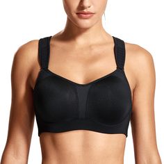 PRICES MAY VARY. Lightly padded and underwire sports bra for women, provide enough compression while maintaining flattering shape. Front adjustable straps enbale you to adjust for personal needs. Mesh panels make it more breathable and comfortable, helping you stay focused during workout. Wide band straps strengthen bounce control for you. Hook-and-eye back closure for easy on/off. Perfect for running,boxing, training, gym workout, basketball, etc. This high impact sports bra helps keep everything in place so you can focus on your workout.
 Lightly pads mold to the your shape for a fit that feels natural as you move,
 Designed for high-impact workouts such as running, aerobics, boxing and training. Plus Size Camisoles, Plus Size Clothing Online, Underwire Sports Bras, Plus Size Sports Bras, Bra For Women, Cotton Bralette, Dickies Women, Cardio Training, High Impact Sports Bra