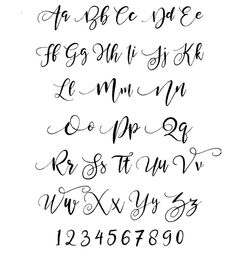 the upper and lower letters are handwritten in cursive writing