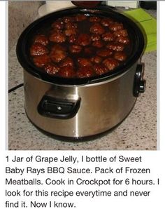 an image of a crock pot with meatballs in it on the app store's facebook page