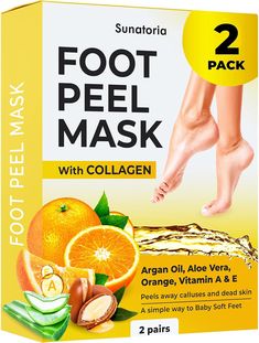 PRICES MAY VARY. Remove Dead Skin Easily: This baby feet foot peel starts to exfoliate dead skin in just 1–2 days, results lasting up to 2–3 weeks. Perfect for dry feet treatment, callus remover and cracked heels. Deep Hydration and Repair: Infused with Collagen, Argan Oil, Aloe Vera, and Vitamins A, C, and E, our foot mask for dry cracked feet deeply moisturizes, leaving your feet smooth and hydrated. Gentle & Safe Peeling: Dermatologically tested, this feet exfoliator mask gently peels dead sk Foot Mask Peel, Foot Peel Mask, Heel Repair, Dead Skin Removal, Peeling Mask, Foot Mask, Callus Removal, Peeling Skin, Soft Baby