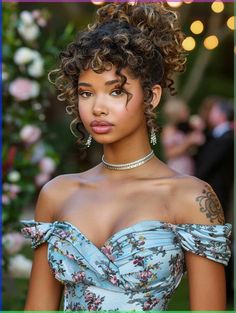 Discover the perfect curly prom hairstyle with our guide! Featuring styles for long, medium, and short curls, including easy updos, half-up styles, and chic short cuts. Find beautiful, formal looks with bangs or go blonde for a radiant night. Save our Pinterest-ready photos to inspire your prom night hairstyle. Special Occasion Hairstyles Curly Hair, Elegant Updo For Black Women, Afro Formal Hairstyles, Curly Hairstyles Wedding Bridesmaid, Short Curly Fancy Hairstyles, Curly Wedding Updo Black Women, Grad Hairstyles Curly Hair, Naturally Curly Prom Hair, Curly Hairstyles Formal Event