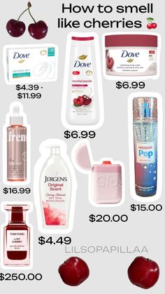 Cherry Products, Good Skin Tips, Bath And Body Works Perfume, Perfume Lover, Bath And Body Care, Body Care Routine, Body Skin Care Routine, Personal Hygiene