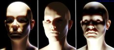 some weird lighting setups on macs head models for the game character creation process