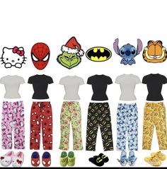 Matching Pjs For 3 Friends, Cute Pajama Aesthetic, Cute Matching Pajama Pants, Outfits With Bestie, Group Matching Outfits Friends, Aesthetic Pyjamas Outfit, Matching Pyjamas Friends, Matchinh Pajamas, Matching Sanrio Pajamas