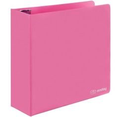 a pink binder on a white background