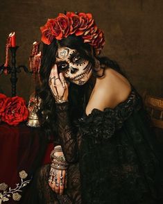 Pretty Skull Makeup, Makijaż Sugar Skull, Dead Makeup, Creative Photoshoot