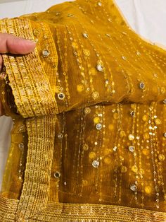 Full size dupatta  Foil mirror work indian dupattas handmade item Luxury Gold Shantoon Dupatta, Fancy Party, Mirror Work, Scarf Wrap, Party Wear, Jewelry Earrings Dangle, Scarf Accessory, Foil, Dangle Earrings