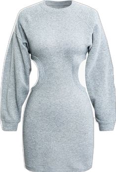 Fitted Cotton Mini Dress With Crew Neck, Fitted Crew Neck Cotton Mini Dress, Crew Neck Fitted Cotton Mini Dress, Gray Stretch Long Sleeve Mini Dress, Gray Stretch Mini Dress With Long Sleeves, Gray Long Sleeve Stretch Mini Dress, Stretch Mini Dress With Long Sleeves And Cutout, Gray Fitted Dress With Crew Neck, Gray Fitted Crew Neck Dress