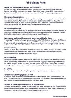 Rules for having calm discussions about disagreements -- "Fair Fighting Rules": Clinical Supervision, Marriage Therapy, Family Counseling, Paz Mental, Relationship Therapy, Family Therapist, Counseling Activities, Couples Counseling, Counseling Resources