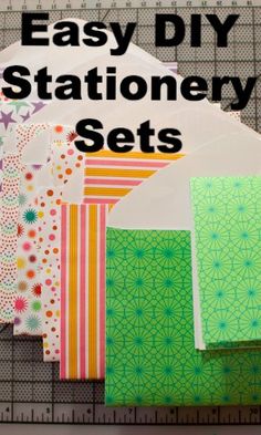 the instructions for how to make stationery sets