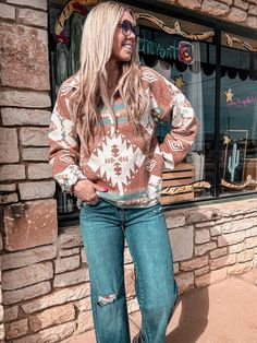 The Ballinger Aztec Pullover (Cream Mix) Cute Country Fits, Aztec Pullover, Liberty Black Boots, Country Fits, Country Style Outfits, Cute Country Outfits, Cute Country, Texas Hill Country, Fall Fits