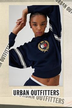 Classic chic Tommy Jeans by Tommy Hilfiger pullover in a slouchy, cropped fit. Features a crew neckline, drop shoulders and varsity stripes on the sleeves. Topped with embroidered Tommy Jeans, New York crest graphic at the chest for a preppy vibe. Features Tommy Jeans Crest boxy crewneck pullover Slouchy pullover sweatshirt Midweight knit with ribbed knit trim throughout Crew neckline and long sleeves with stripe details Embroidered Tommy Jeans, New York crest graphic at the chest Boxy, slouchy fit Cropped length Easy pull-over style Content + Care 100% Cotton Machine wash Imported Size + Fit Model in Navy is 5’9" and wearing size Small Measurements taken from size Small Chest: 42" Length: 20" | Tommy Jeans New York Crest Boxy Crewneck Pullover Top in Navy, Women's at Urban Outfitters Classic Chic, Small Chest, Tommy Jeans, Pullover Sweatshirt, Crew Neckline, Ribbed Knit, Urban Outfitters, Fitness Models, Tommy Hilfiger