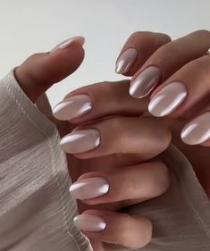 Chrome Nails Champagne, Champagne Colored Dip Nails, Champaign Chrome Nails, Chrome Ivory Nails, Champagne Problems Nails, Champagne Nails, Hair And Nails, Champagne, Nails