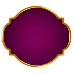 a purple and gold frame with an oval border on the bottom, in front of a white background