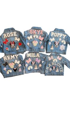 Girls Magical Park Patch Jean Jacket, Kids Personalized Denim Jacket, Kids Vacation Jacket - Etsy Disney Blue Jean Jacket, Disney Jean Jacket Diy, Disney Denim Jacket Patches, Playful Cotton Denim Jacket For Fall, Playful Denim Jacket With Pockets For Fall, Fun Cotton Denim Jacket For Fall, Playful Denim Jacket For Fall, Customizable Cute Cotton Outerwear, Cute Customizable Cotton Outerwear