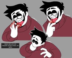 two cartoon faces with different facial expressions, one is biting into the other's mouth