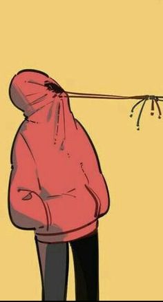 a person in a pink hoodie is holding on to a string