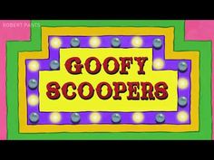 the logo for goofy scoozers on tv