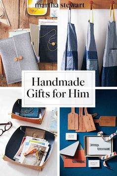 handmade gifts for him with text overlaying the top and bottom right corner